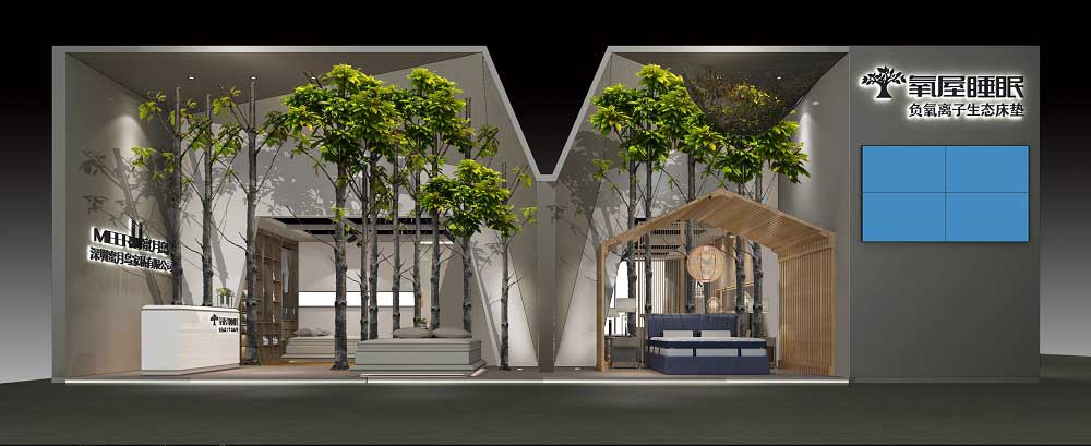 氧屋睡眠-上海家具博覽會展位設計|展台搭建|展覽裝修