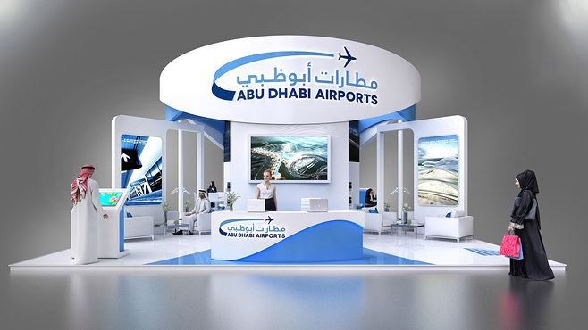 北京展位布置-ABU DHABI AIRPORTS-航空展展會設計|航空展展位搭建