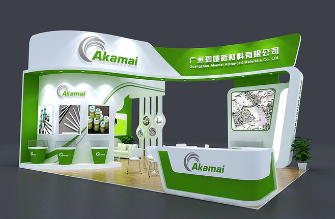 上海展會會展搭建設計-Akamai-材料展台布置