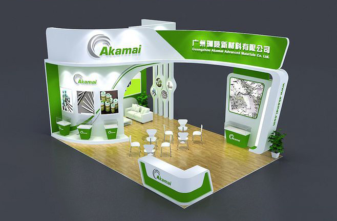 上海展會會展搭建設計-Akamai-材料展台布置