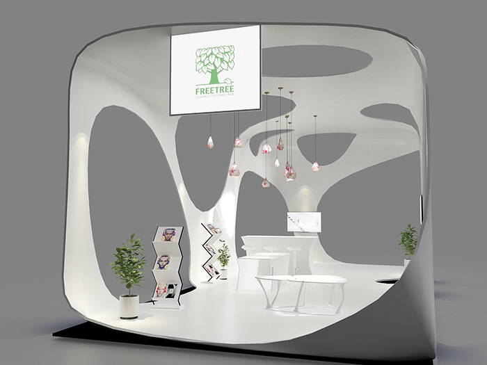 深圳設計搭建展會-FREETREE-美博會展台裝修