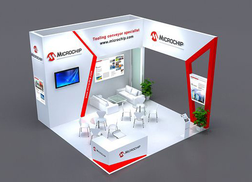 上海展會搭建展台-MICROCHIP-慕尼黑電子展台搭建設計