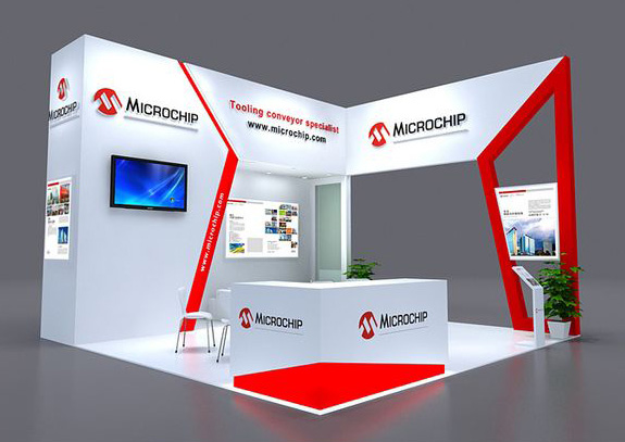 上海展會搭建展台-MICROCHIP-慕尼黑電子展台搭建設計
