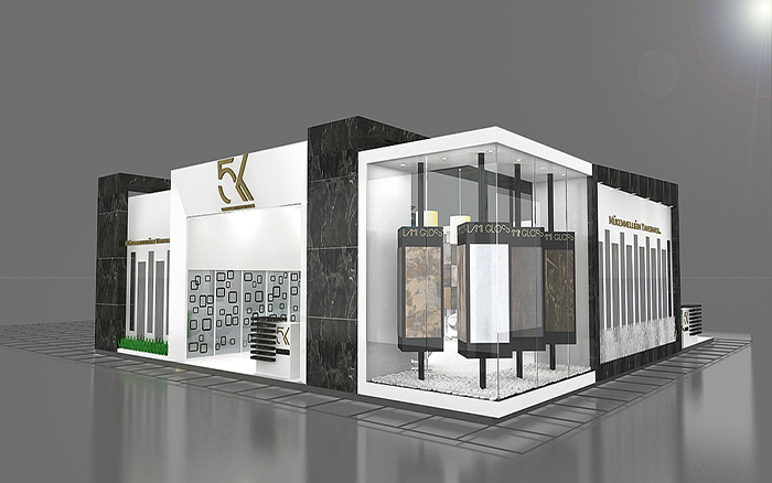 美國展會布置搭建-石材展位設計-奧蘭多展台搭建