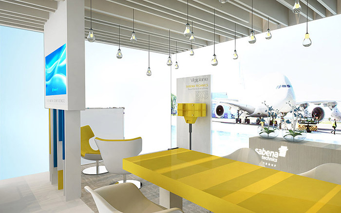 上海展示展台設計-sabena-航空展會搭建
