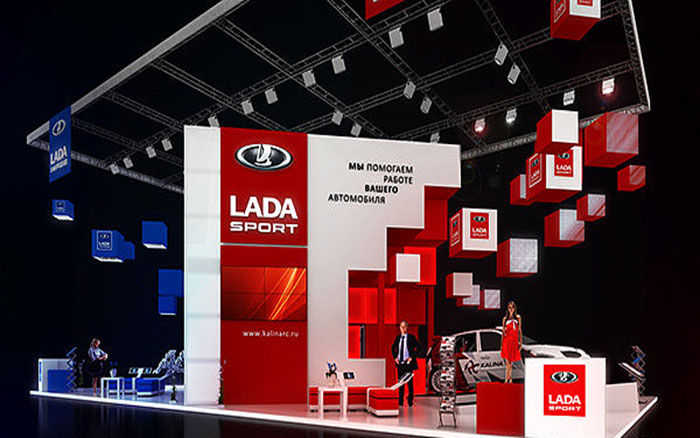 廣州展會搭建布置-LADA SPORT-汽車展台裝修設計