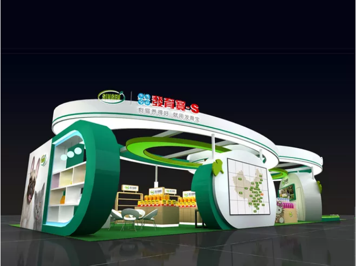 深圳設計展台搭建-發育寶-寵物展台展會布置