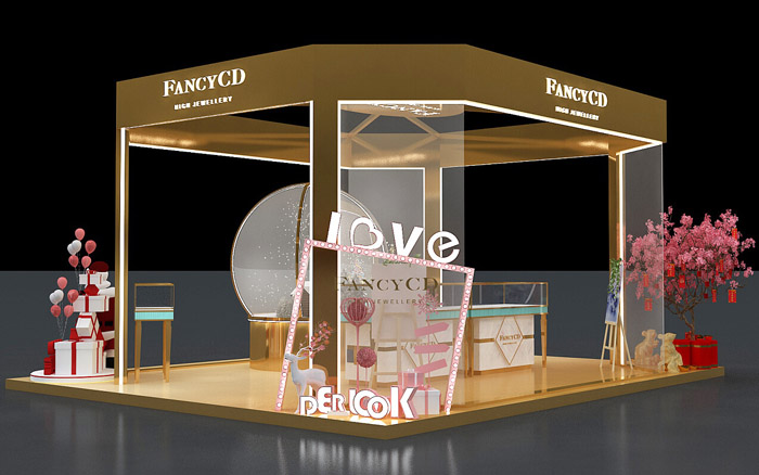 商場珠寶展櫃設計-FANCYCD-珠寶展會搭建