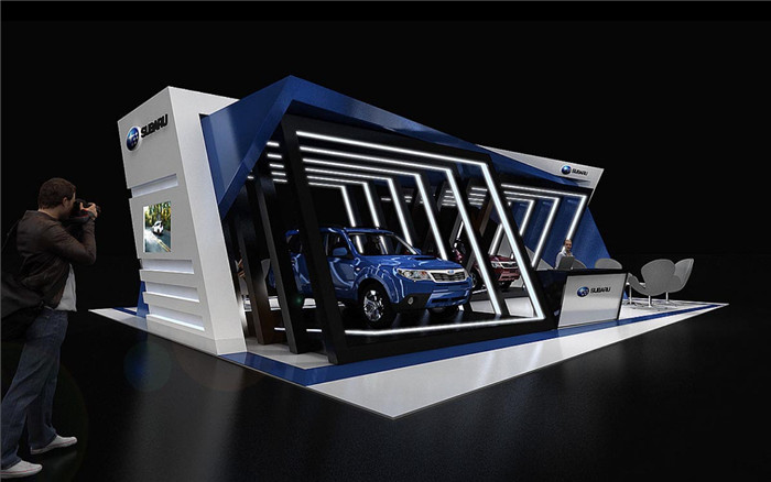 北京汽車展台設計-SUBARU-汽車展會裝修